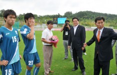 전국대학축구대회 선수단 격려